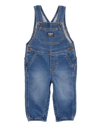 Baby Knit-Like Denim Overalls - Medium Wash, 
