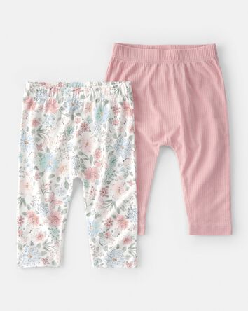 Baby Girl 2-Pack Butterfly Garden PurelySoft Pants - Pink, 
