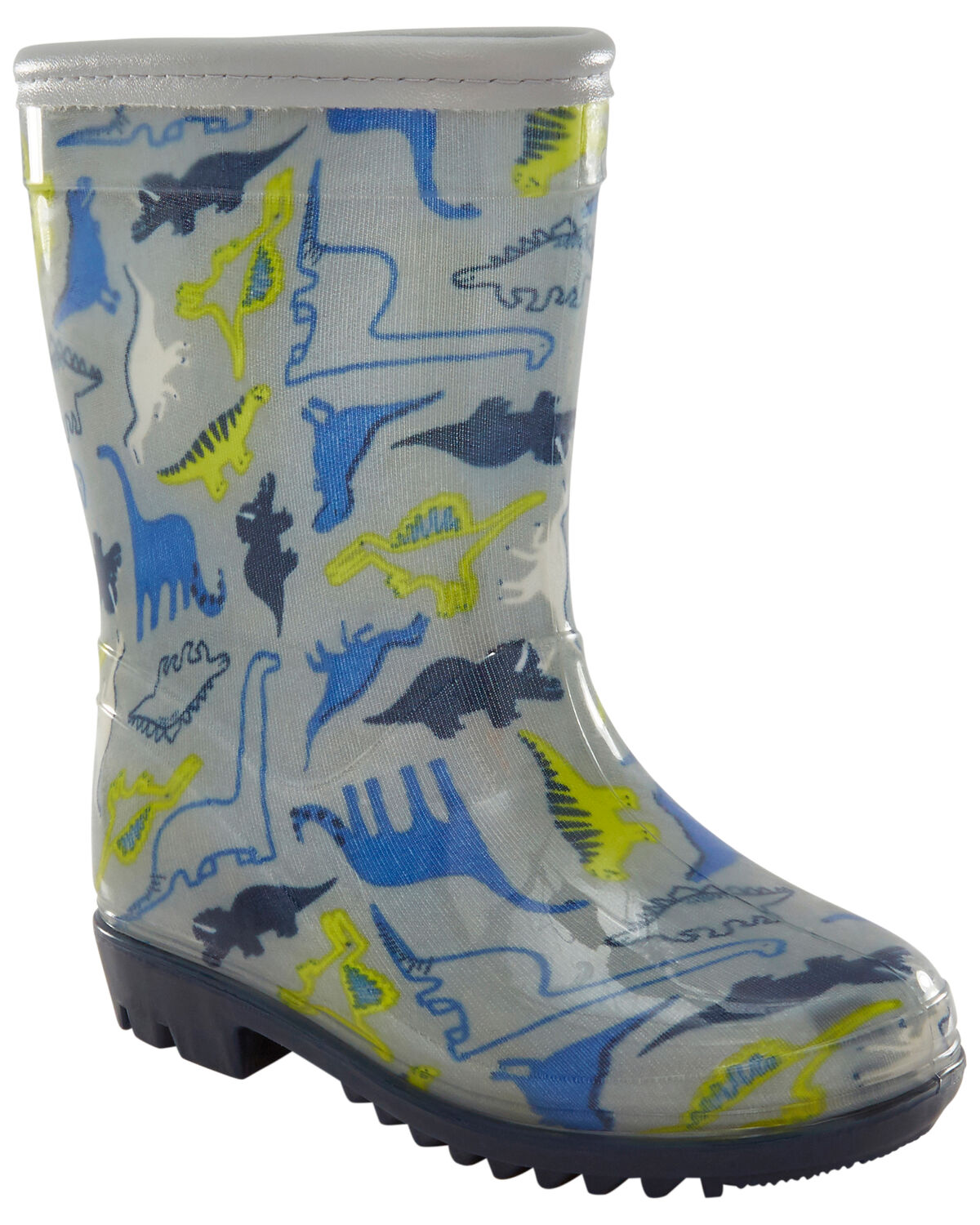 Grey Toddler Dinosaur Rain Boots