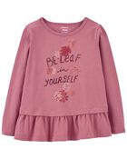 Toddler Be-Leaf In Yourself Peplum Graphic Tee, image 1 of 3 slides