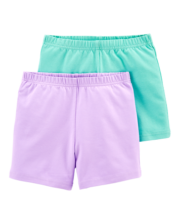 Kid 2-Pack Mint/Purple Bike Shorts, 