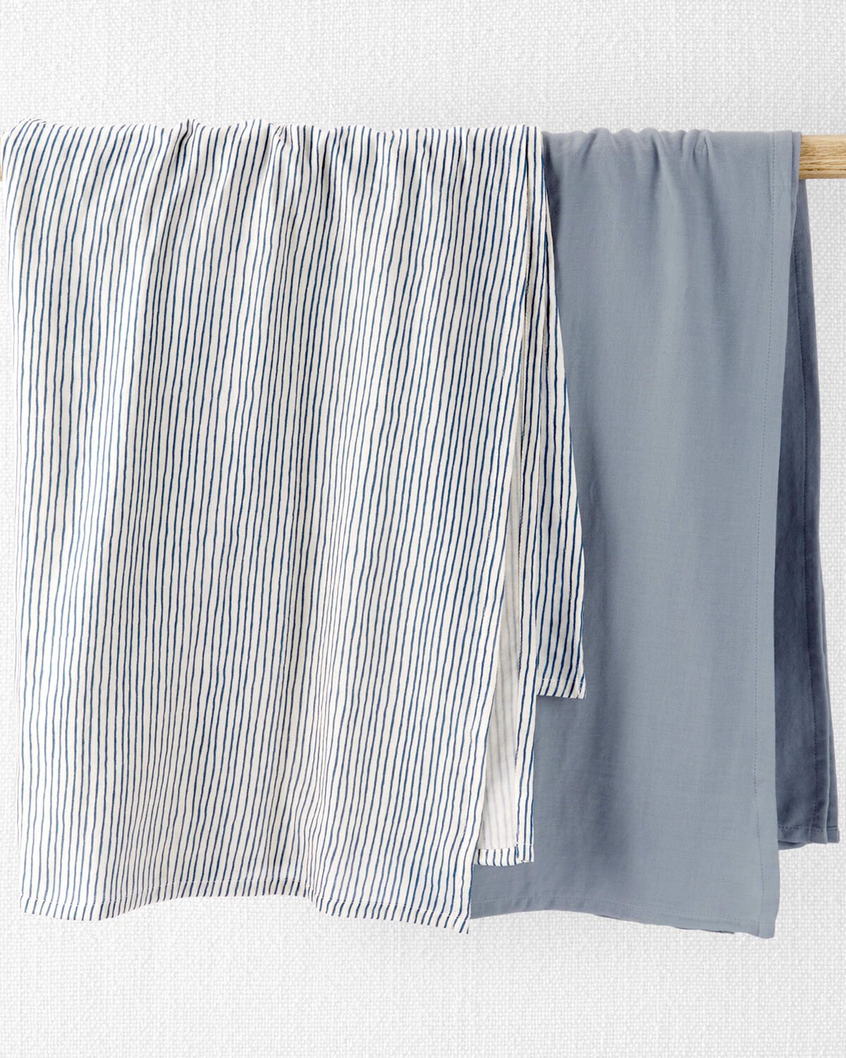 Rhino Grey, Painterly Stripes Baby 2Pack Organic Cotton Muslin Swaddle