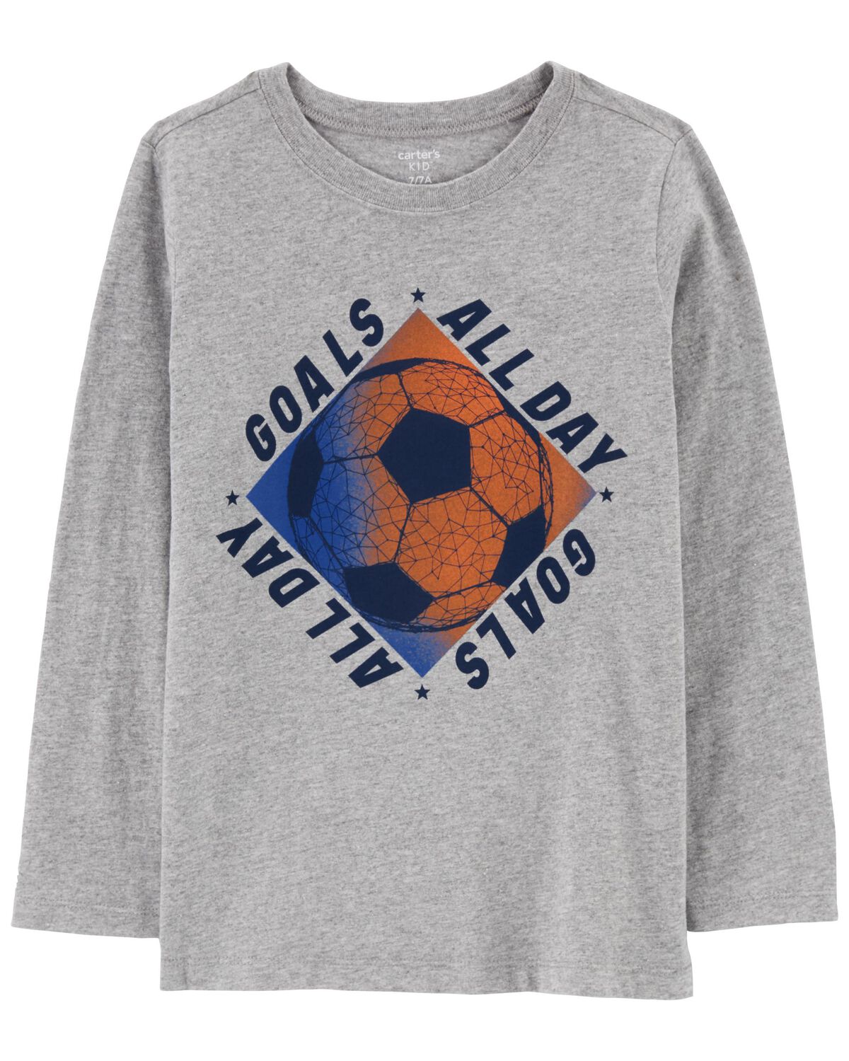 Heather Kid Goals All Day Soccer Graphic Tee