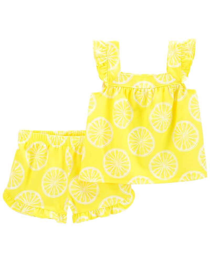 Toddler 2-Piece Lemon Loose Fit Pajama Set, image 1 of 2 slides