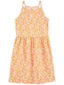 Orange - Kid Floral Tank Dress