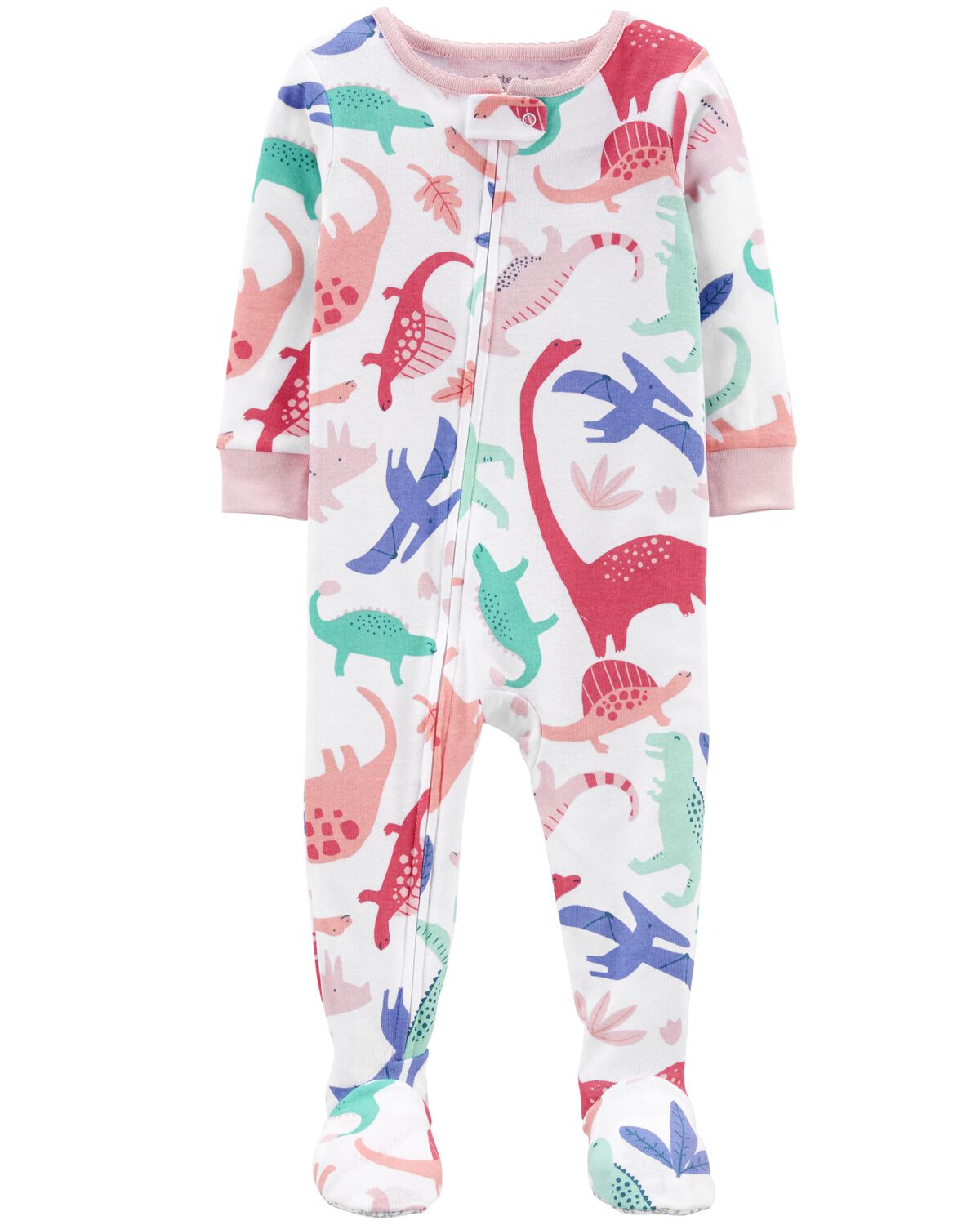 Multi Toddler 1-Piece Dinosaur 100% Snug Fit Cotton Footie Pajamas ...