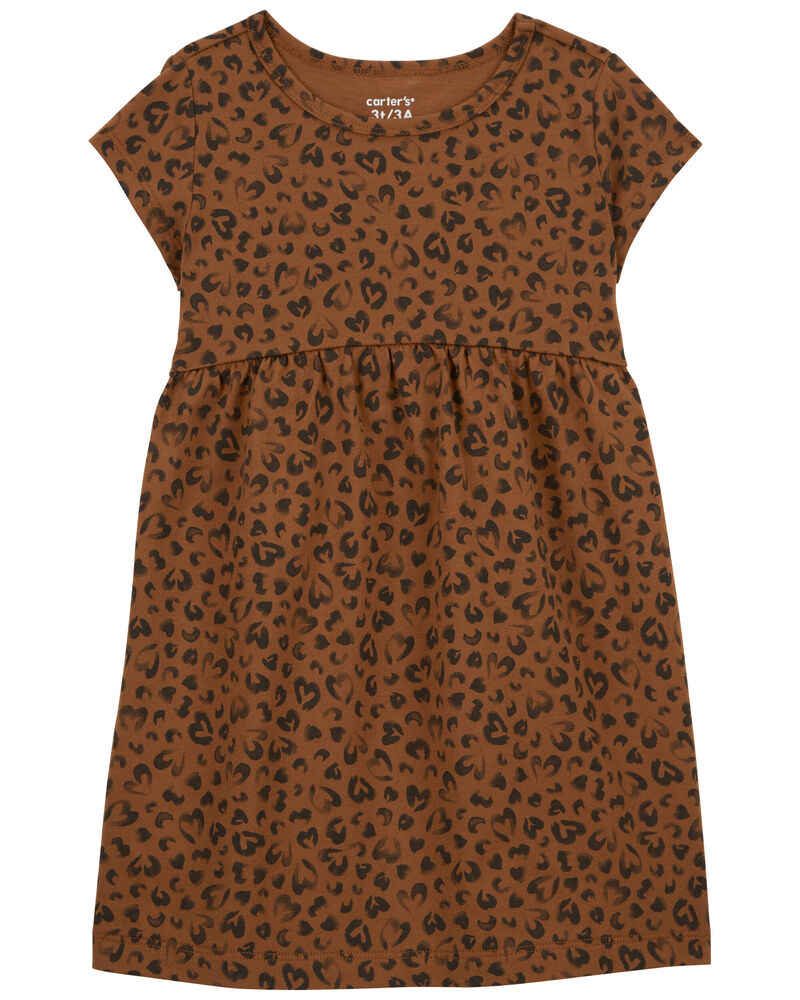 Toddler Leopard Jersey Dress, image 1 of 4 slides