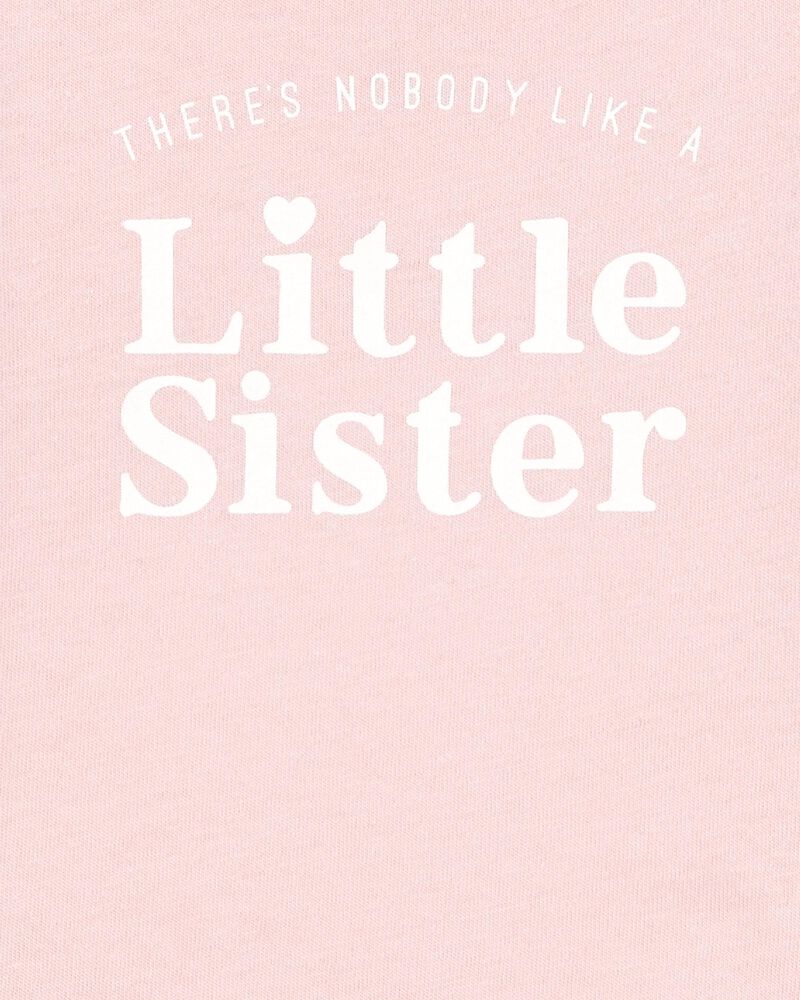 Baby Little Sister Short-Sleeve Bodysuit - Pink, image 2 of 3 slides
