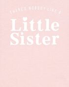 Baby Little Sister Short-Sleeve Bodysuit - Pink, image 2 of 3 slides