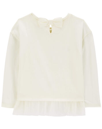 Baby Cream Mouse Print Top, 