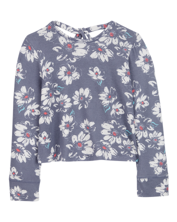 Kid Floral Knit Long-Sleeve Fashion Top - Floral, 
