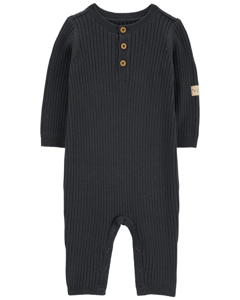 Baby Button-Down Sweater Jumpsuit, image 1 of 3 slides