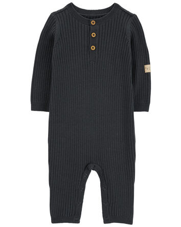Baby Button-Down Sweater Jumpsuit, 