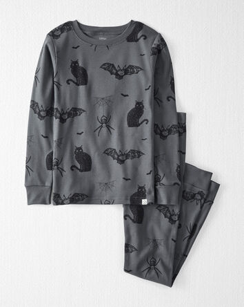Kid Organic Cotton Pajamas in Spooky Creatures Print, 