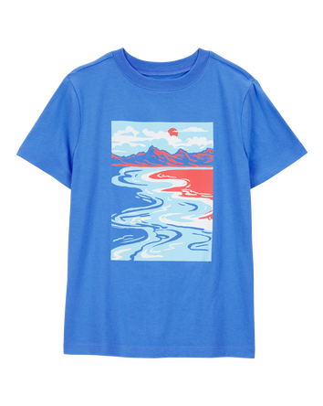 Kid Scenic Beach Short-Sleeve Graphic Tee - Blue, 