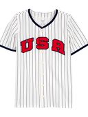 Multi - Kid USA Striped Baseball Tee