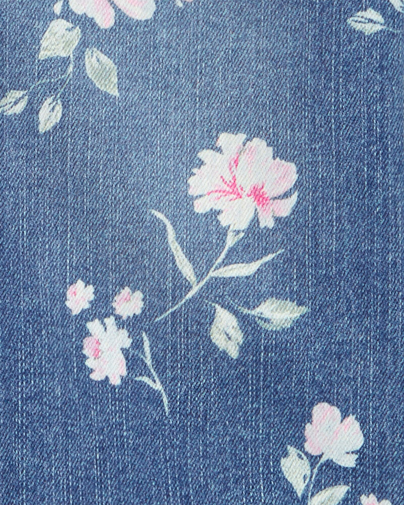 Toddler Floral Print Denim Jacket, image 2 of 4 slides