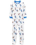 Kid 1-Piece Ski Fleece Footie Pajamas, image 1 of 3 slides