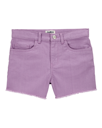 Kid Iconic Raw Hem Shorts - Purple, 