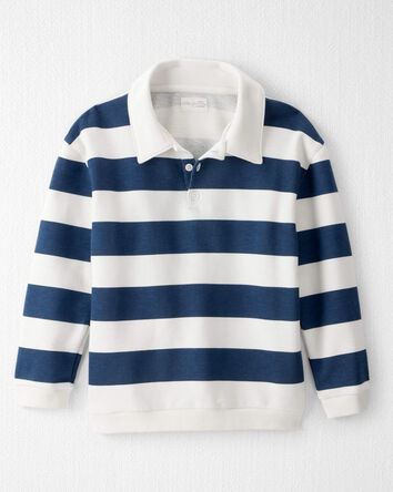 Boys Organic Cotton Henley Top in Stripes, 