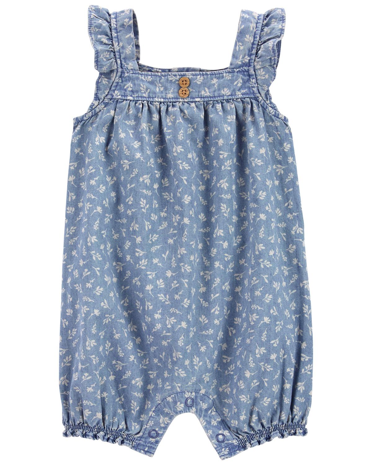 Chambray Baby Floral Chambray Romper