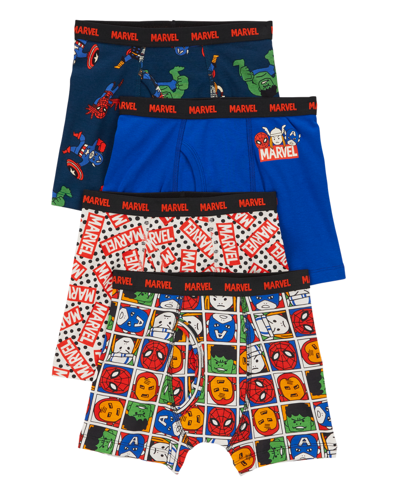 Kid 4-Pack Marvel Boxer Briefs Underwear, image 1 of 2 slides