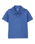 Kid Pique Uniform Polo Shirt - Blue, image 1 of 3 slides