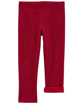 Glitter Cozy Fleece Leggings, 