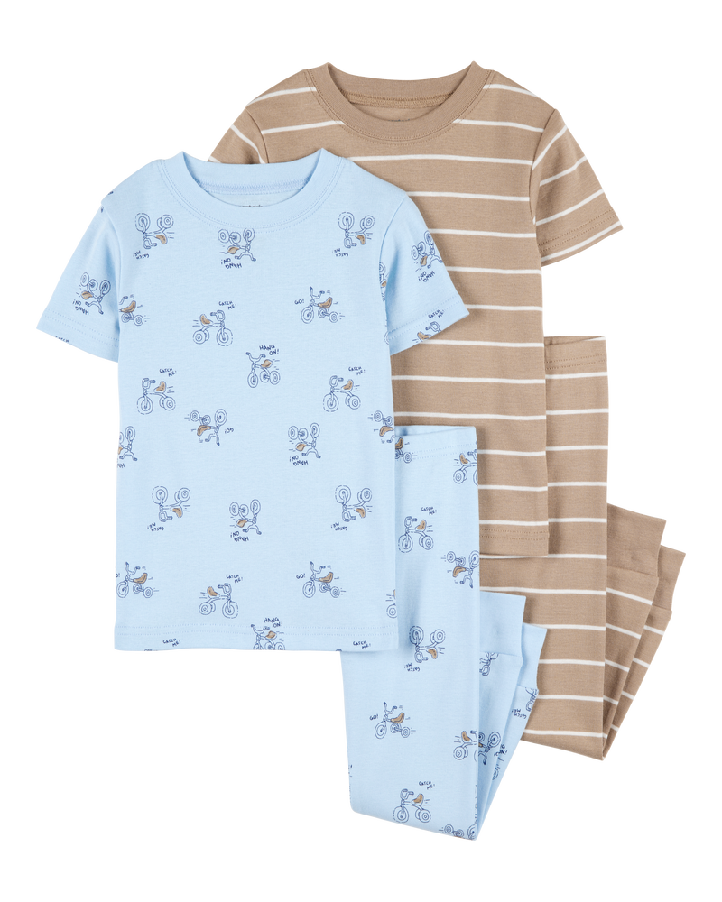 Baby 4-Piece Snacks Cotton Pajamas, image 1 of 4 slides