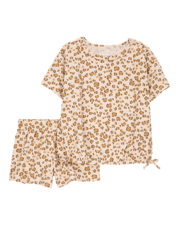 Baby 2-Piece Leopard Print Short Set - Brown, 