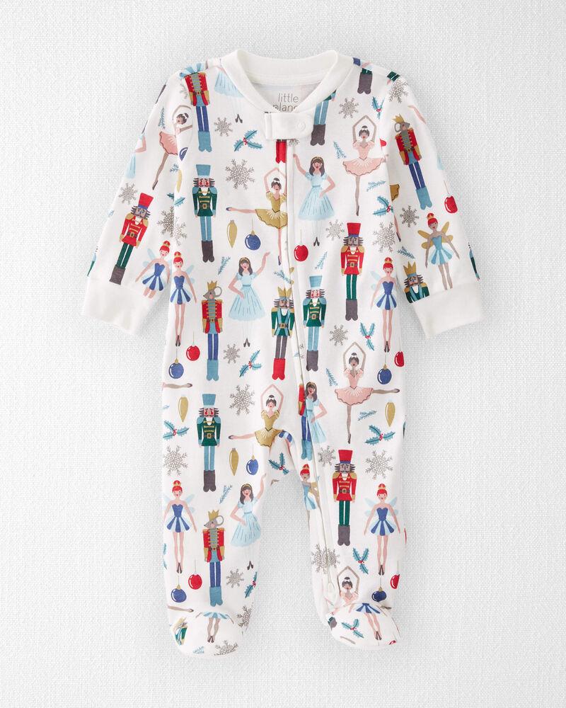 Baby Organic Cotton Holiday Nutcracker Sleep & Play Pajamas, image 1 of 4 slides