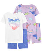 Baby 4-Piece Dinosaur Pajamas Set, image 1 of 5 slides