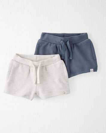 Baby 2-Pack Organic Cotton Textured Shorts, 