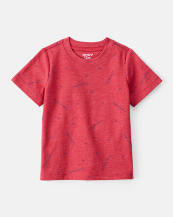 Baby Boy Baseball Print Short-Sleeve Tee - Red, 