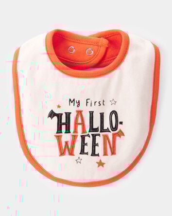 Baby My First Halloween Teething Bib - Orange/White, 