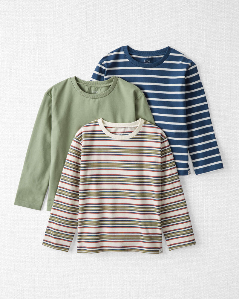 Toddler 3-Pack Organic Cotton T-Shirts in Stripes, image 1 of 6 slides