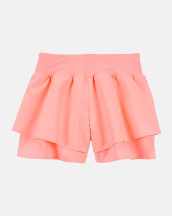 Kid Flowy Layered Flip Short - Coral, 