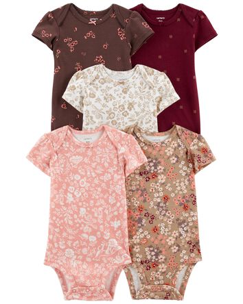 5-Pack Short-Sleeve Bodysuits, 