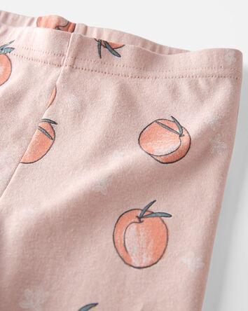 Toddler Organic Cotton Pajamas in Peach Print, 
