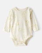 Baby Boy Dog Print Cotton Long-Sleeve Fashion Bodysuit - Ivory, image 1 of 3 slides
