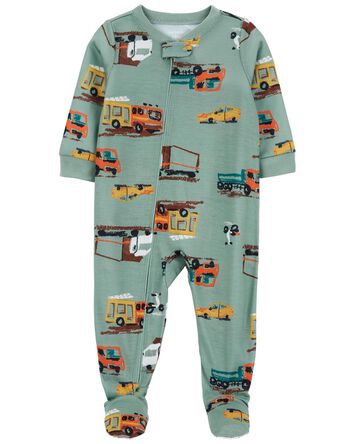 Baby 1-Piece Construction Loose Fit Footie Pajamas, 