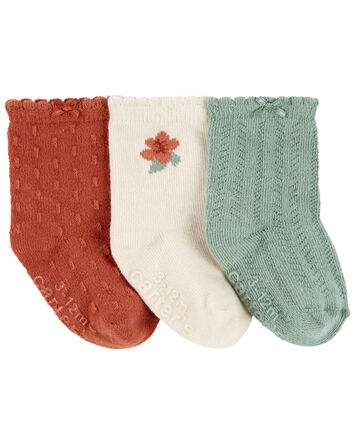 Baby 3-Pack Floral Booties, 