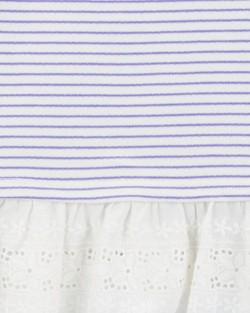 Baby Striped French Terry Sweater - Blue, image 2 of 3 slides