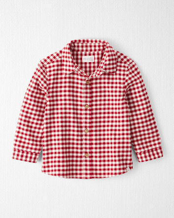 Toddler Boy Plaid Organic Cotton Button-Front Flannel Shirt, 