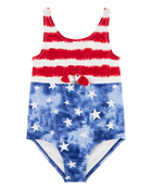 Toddler Girl 1-Piece Fourth of July  Swimsuit, image 1 of 4 slides