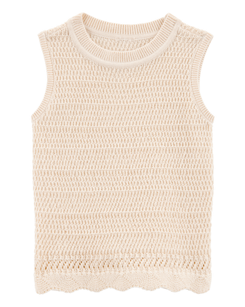 Baby Crotchet Knit Tank - Ivory, 