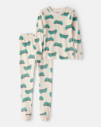 Boys Gamer DreamPlush Snug Fit 2-Piece Pajamas - Beige, 