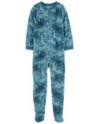 Kid 1-Piece Dinosaur Fleece Footie Pajamas, image 1 of 3 slides