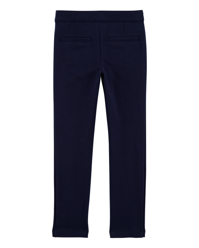 Kid 2-Pack Ponte Knit Uniform Pants - Navy, image 3 of 4 slides