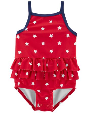 Baby Stars Ruffle 1-Piece Swimsuit, 